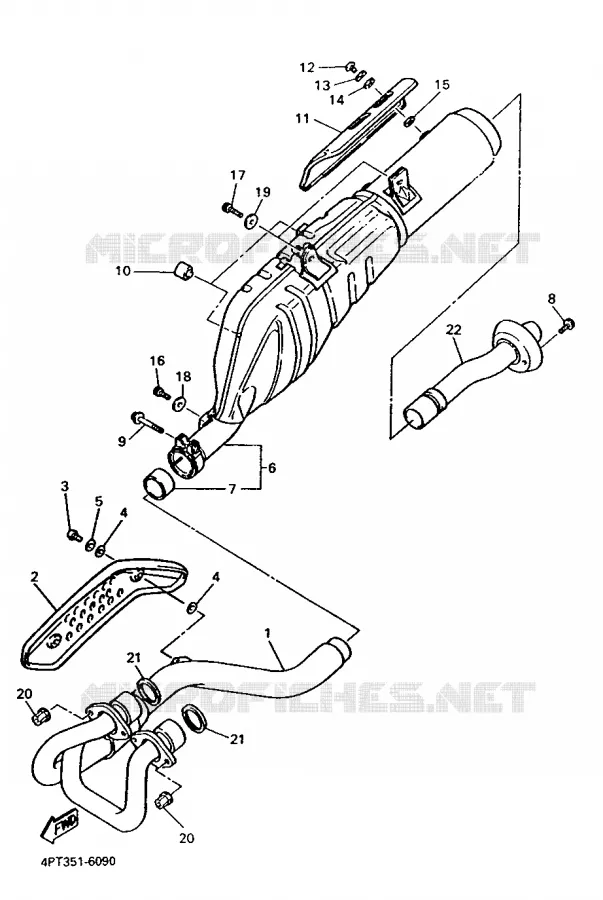 EXHAUST Yamaha MOTO 600 1996 XTE  XT600E