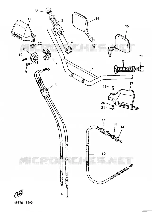 HANDLEBAR & CABLES Yamaha MOTO 600 1996 XTE  XT600E