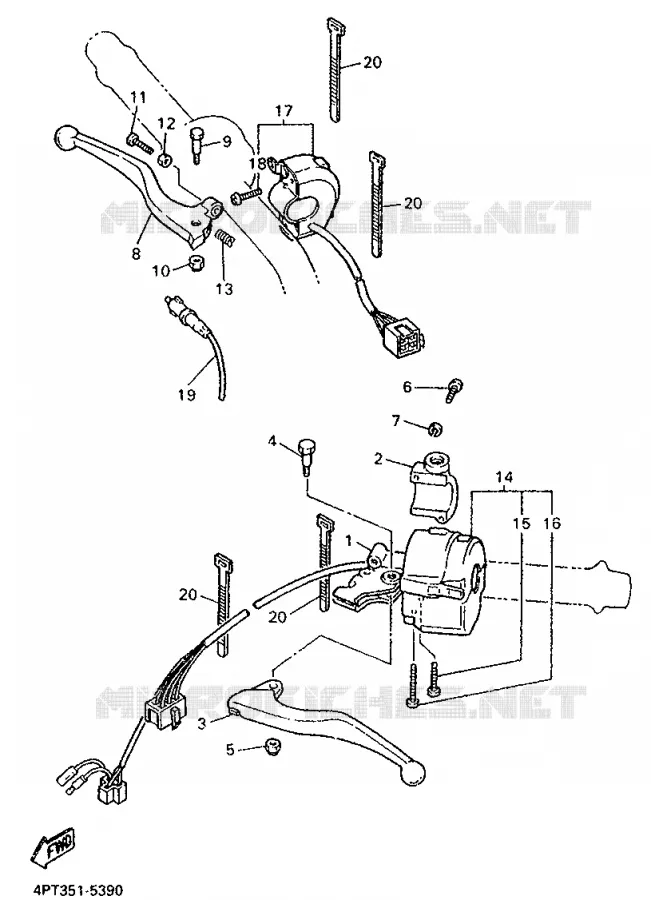 SWITCH / LEVER Yamaha MOTO 600 1996 XTE  XT600E