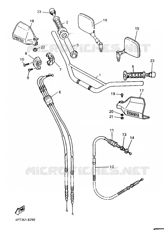 HANDLEBAR & CABLES Yamaha MOTO 600 1996 XTE  XT600E
