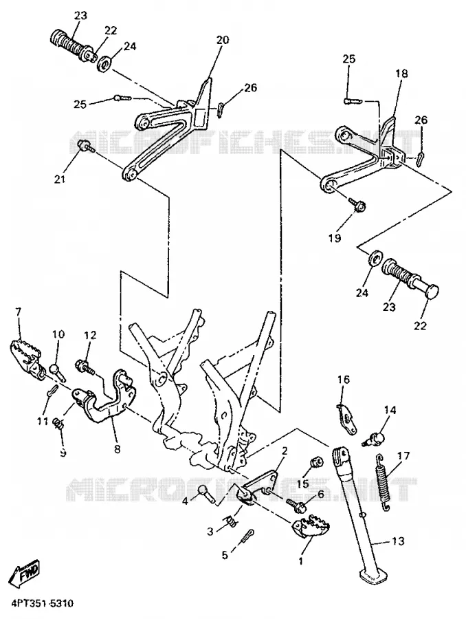 STAND / FOOTREST Yamaha MOTO 600 1996 XTE  XT600E