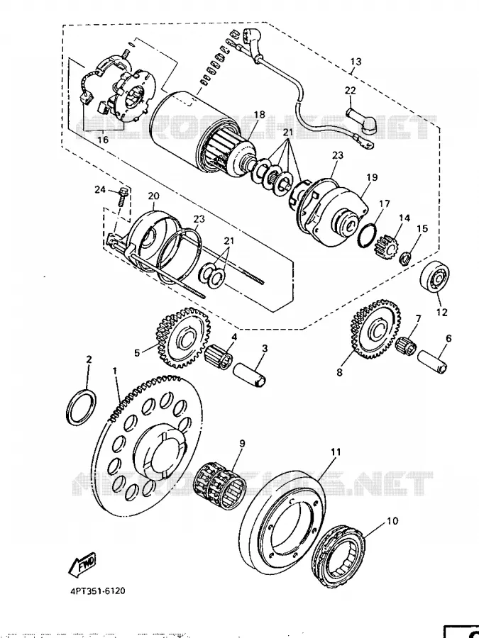 STARTER CLUTCH Yamaha MOTO 600 1996 XTE  XT600E