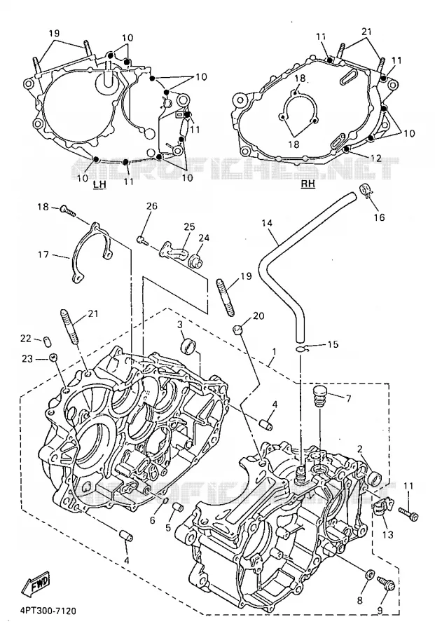 CRANKCASE Yamaha MOTO 600 1997 XTE  XT600E