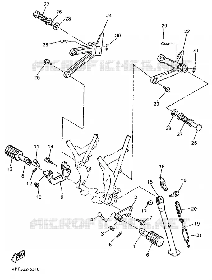 STAND / FOOTREST Yamaha MOTO 600 1997 XTE  XT600E