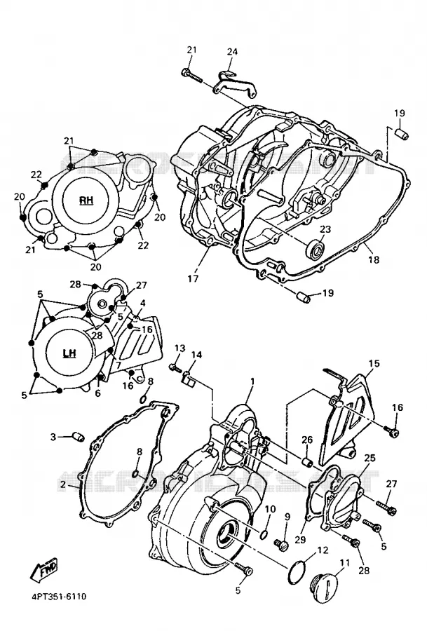 COVER - ENGINE 1 Yamaha MOTO 600 1997 XTE  XT600E