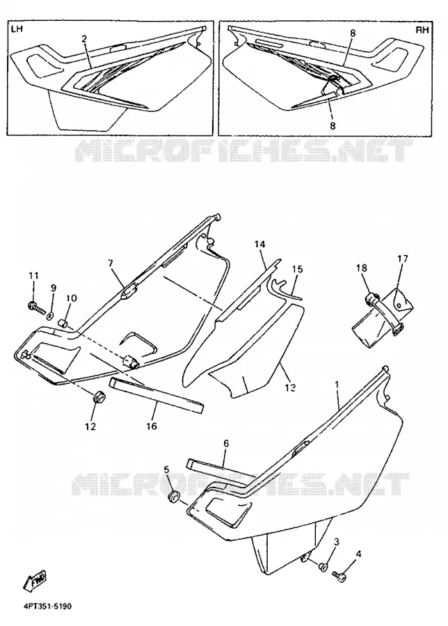 SIDE COVER Yamaha MOTO 600 1998 XTE  XT600E