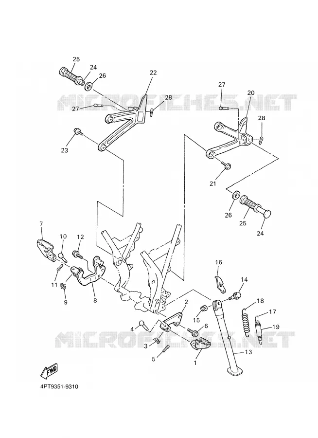 STAND / FOOTREST Yamaha MOTO 600 2000 XTE  XT600E