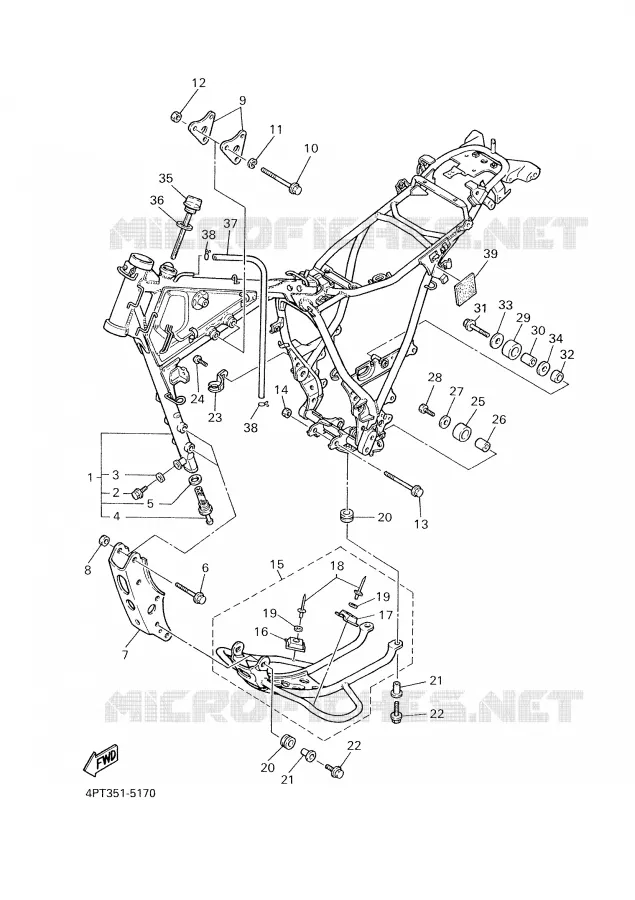 FRAME Yamaha MOTO 600 2000 XTE  XT600E