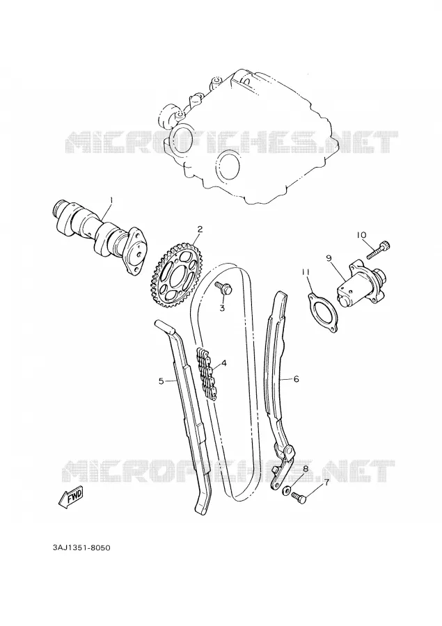 CAMSHAFT / TIMING CHAIN Yamaha MOTO 600 2002 XTE  XT600E