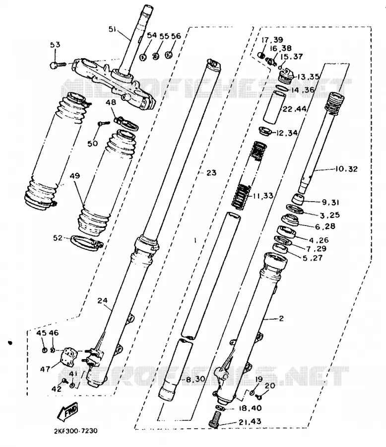 FRONT FORK Yamaha MOTO 600 1987 XT  XT600