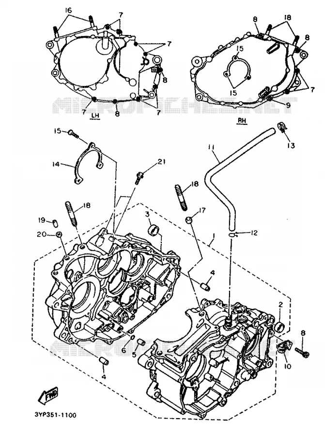 CRANKCASE Yamaha MOTO 600 1992 XT  XT600K
