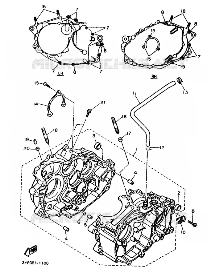 CRANKCASE Yamaha MOTO 600 1992 XT  XT600K