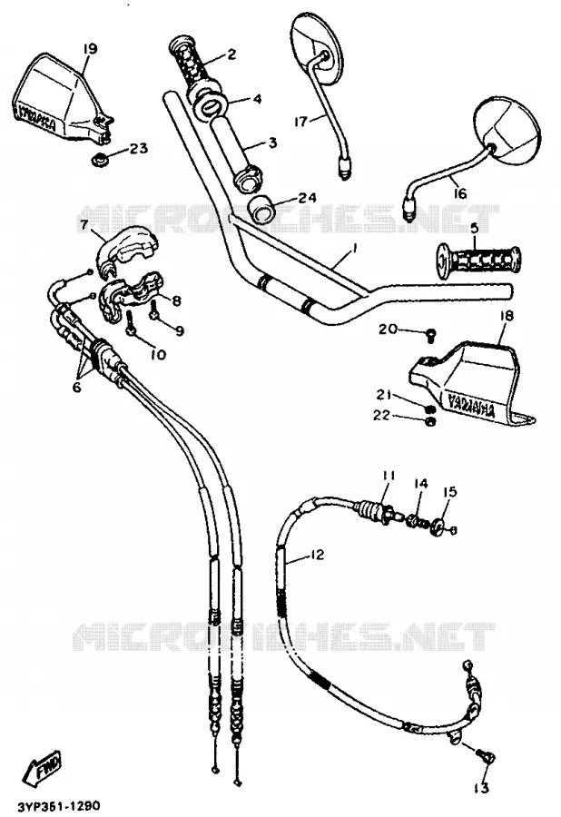 HANDLEBAR & CABLES Yamaha MOTO 600 1992 XT  XT600K