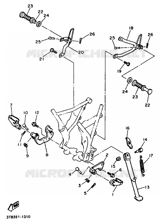STAND / FOOTREST Yamaha MOTO 600 1992 XT  XT600K