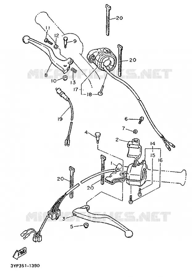 SWITCH / LEVER Yamaha MOTO 600 1992 XT  XT600K