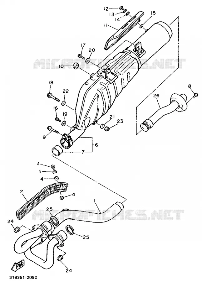 EXHAUST Yamaha MOTO 600 1993 XT  XT600K