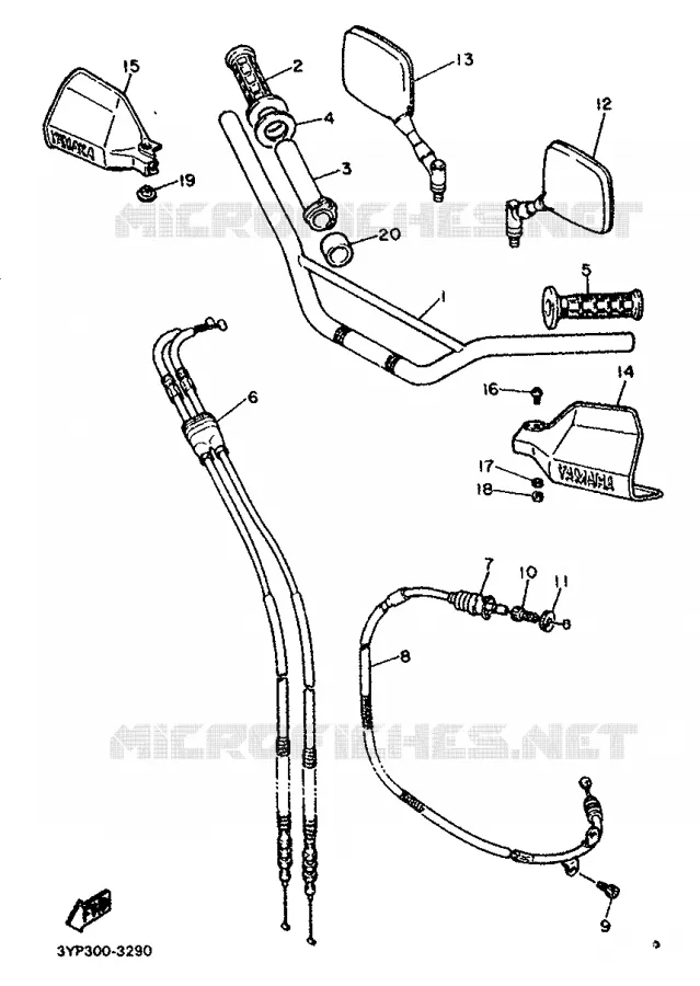 HANDLEBAR & CABLES Yamaha MOTO 600 1994 XT  XT600K