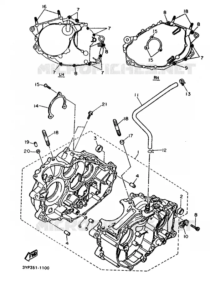 CRANKCASE Yamaha MOTO 600 1993 XT  XT600KH (33KW)