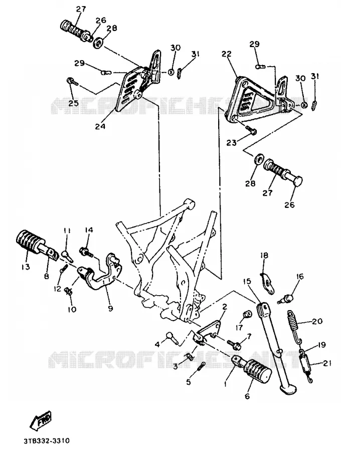 STAND / FOOTREST Yamaha MOTO 600 1993 XT  XT600KH (33KW)