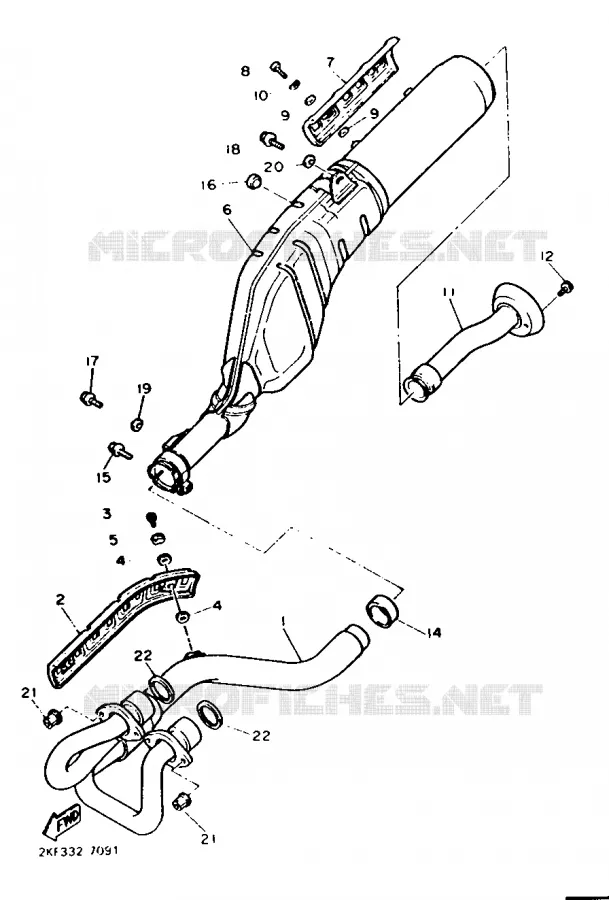 EXHAUST Yamaha MOTO 600 1987 XT  XT600N