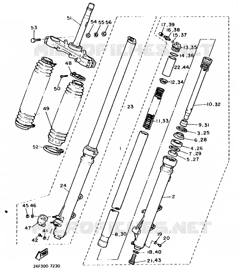 FRONT FORK Yamaha MOTO 600 1987 XT  XT600N