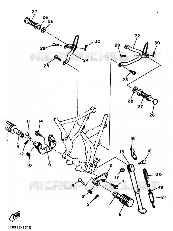 STAND / FOOTREST Yamaha MOTO 600 1991 XT  XT600N (20KW)