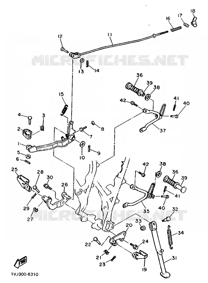 STAND / FOOTREST Yamaha MOTO 600 1986 XTZ  XT600Z