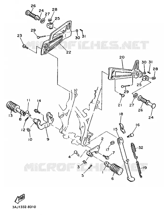 STAND / FOOTREST Yamaha MOTO 600 1988 XTZ  XT600Z