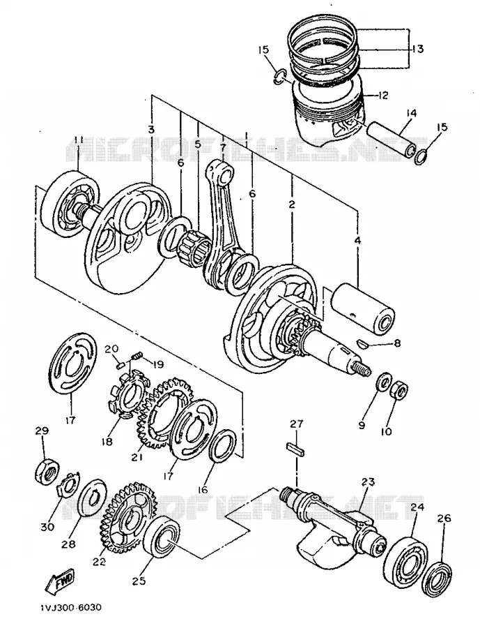 CRANKSHAFT / PISTON Yamaha MOTO 600 1988 XTZ  XT600Z
