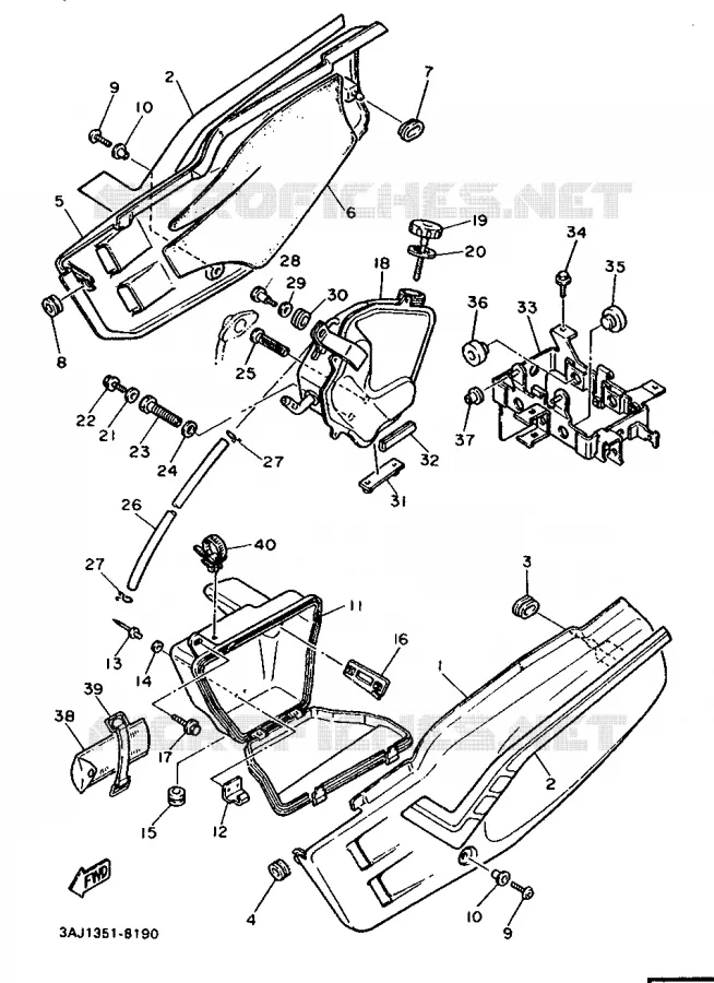 SIDE COVER Yamaha MOTO 600 1988 XTZ  XT600Z