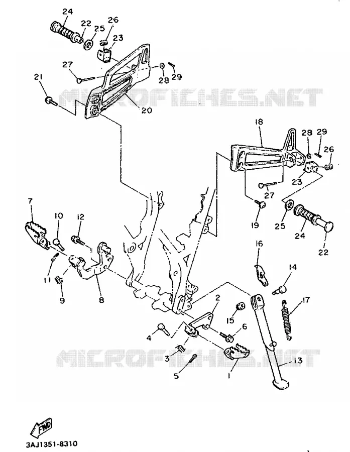 STAND / FOOTREST Yamaha MOTO 600 1988 XTZ  XT600Z