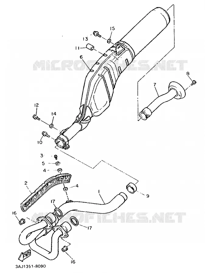 EXHAUST Yamaha MOTO 600 1989 XTZ  XT600Z