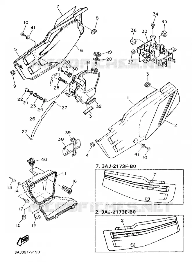 SIDE COVER Yamaha MOTO 600 1989 XTZ  XT600Z