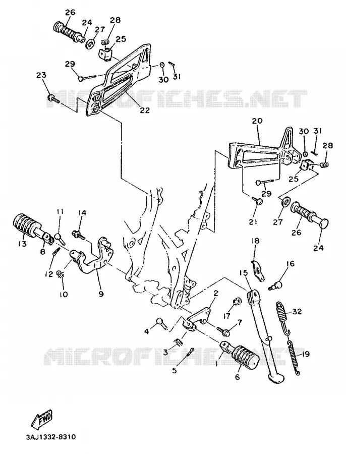 STAND / FOOTREST Yamaha MOTO 600 1989 XTZ  XT600Z
