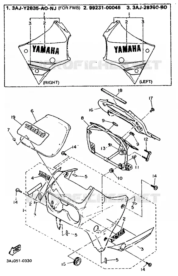 COVER 1 Yamaha MOTO 600 1990 XTZ  XT600Z