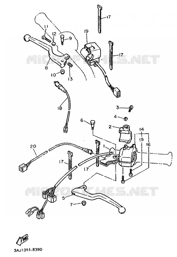 SWITCH / LEVER Yamaha MOTO 600 1990 XTZ  XT600Z