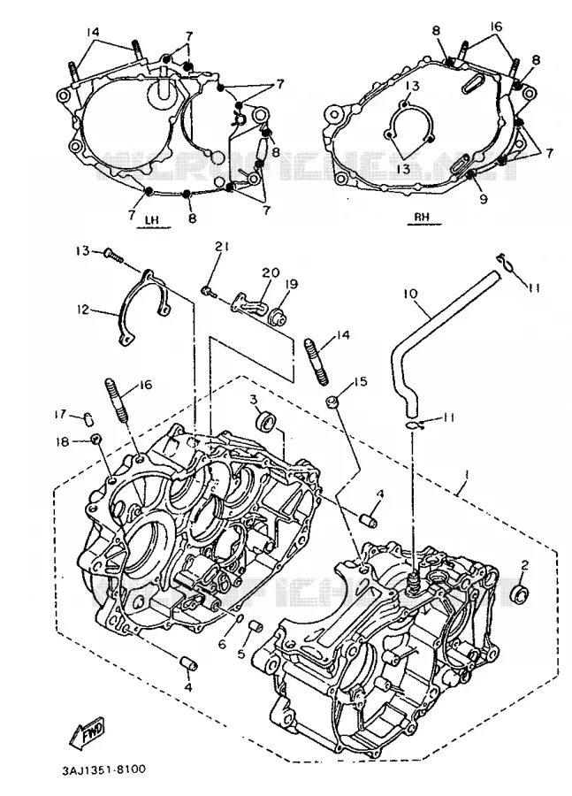 CRANKCASE Yamaha MOTO 600 1990 XTZ  XT600Z