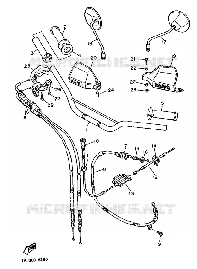HANDLEBAR & CABLES Yamaha MOTO 600 1990 XTZ  XT600Z