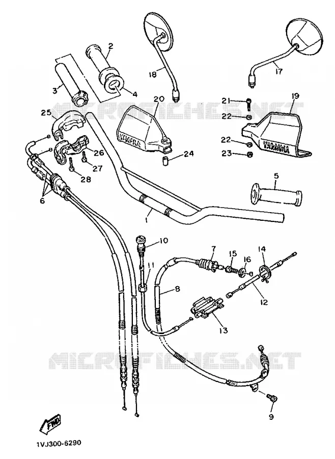 HANDLEBAR & CABLES Yamaha MOTO 600 1990 XTZ  XT600Z