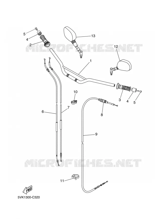 HANDLEBAR & CABLES Yamaha MOTO 660 2004 XTR  XT660R