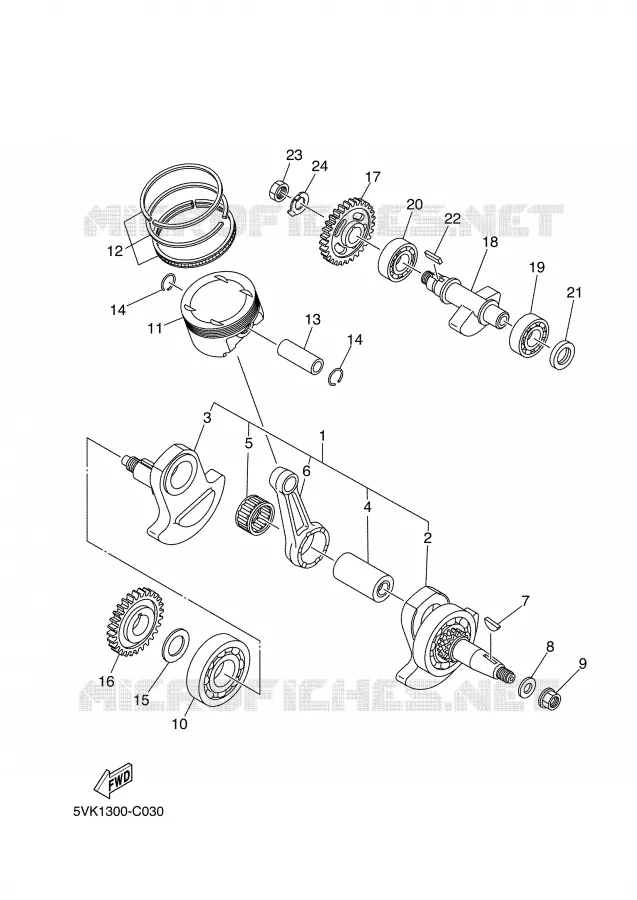 CRANKSHAFT / PISTON Yamaha MOTO 660 2006 XTR  XT660R