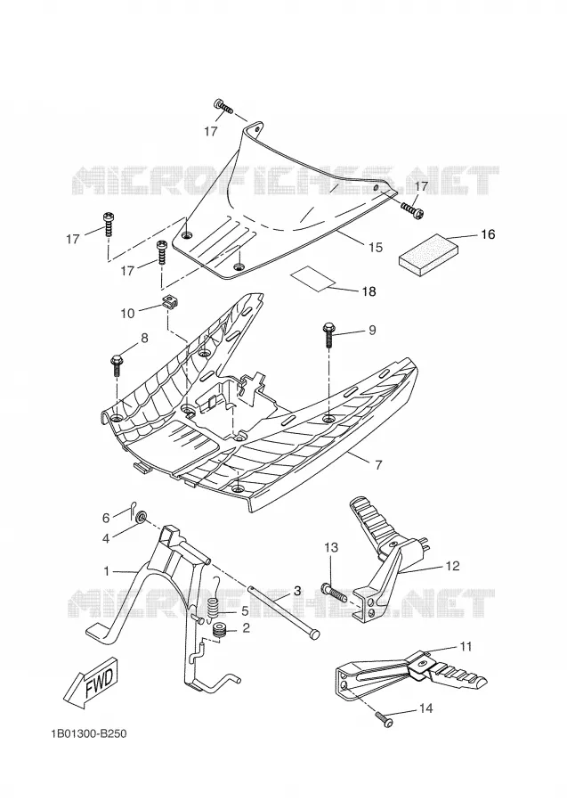 STAND / FOOTREST Yamaha SCOOTER 50 2005 NEXT GENERATION  CW50RS
