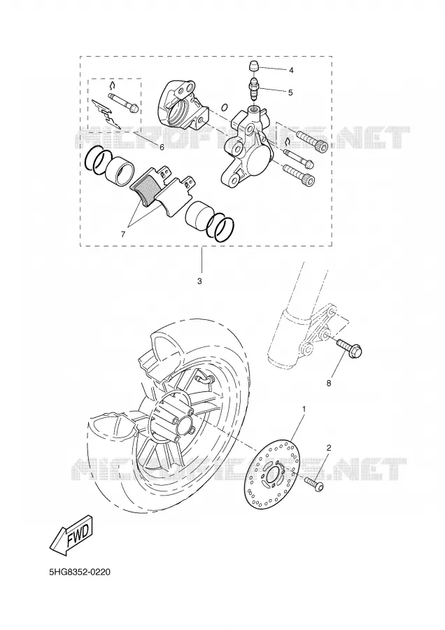 FRONT BRAKE CALIPER Yamaha SCOOTER 50 2002 BWS  CW50RS