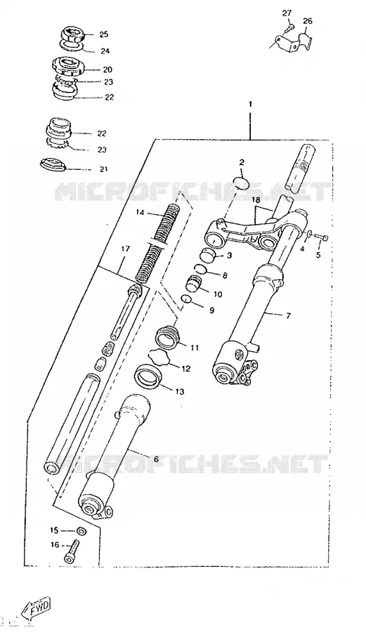 FRONT FORK Yamaha SCOOTER 50 1996 ROCKET  CW50RSP