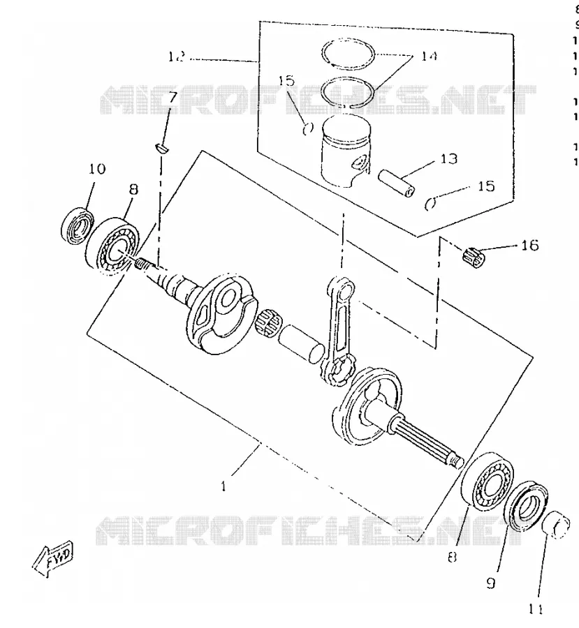 CRANKSHAFT / PISTON Yamaha SCOOTER 50 1996 ROCKET  CW50RSP
