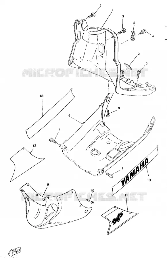LEG SHIELD Yamaha SCOOTER 50 1996 ROCKET  CW50RSP