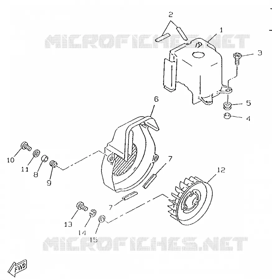 AIR SHROUD & FAN Yamaha SCOOTER 50 1996 ROCKET  CW50RSP