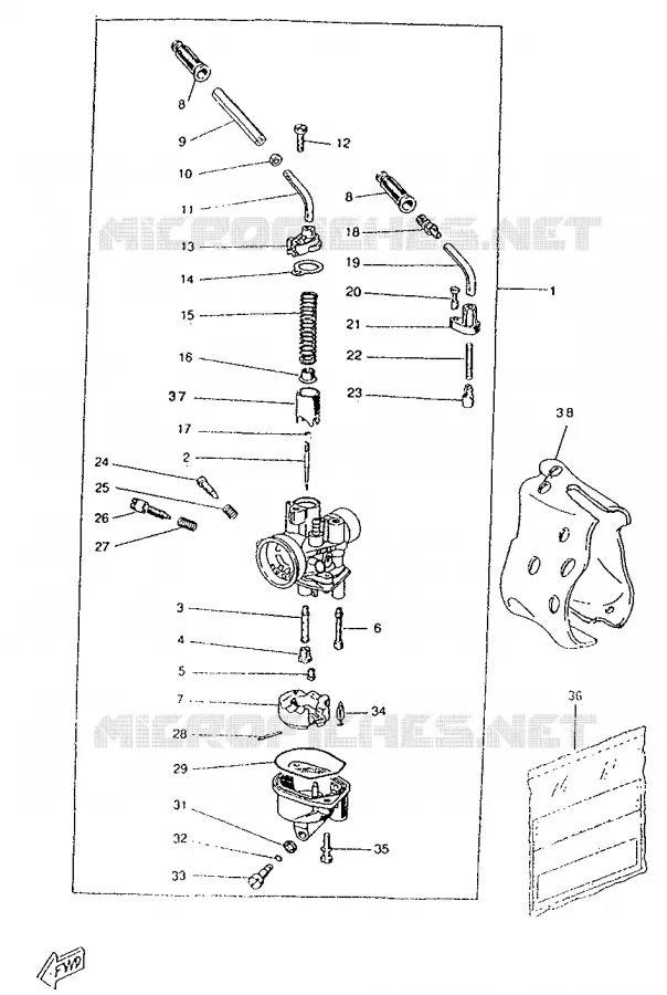 CARBURETOR Yamaha SCOOTER 50 1996 ROCKET  CW50RSP