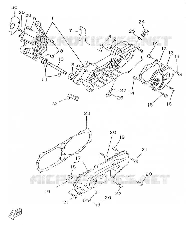 CRANKCASE Yamaha SCOOTER 50 1996 ROCKET  CW50RSP