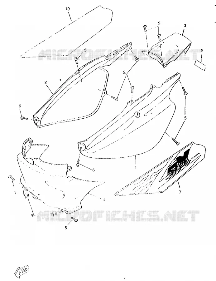 SIDE COVER Yamaha SCOOTER 50 1996 ROCKET  CW50RSP